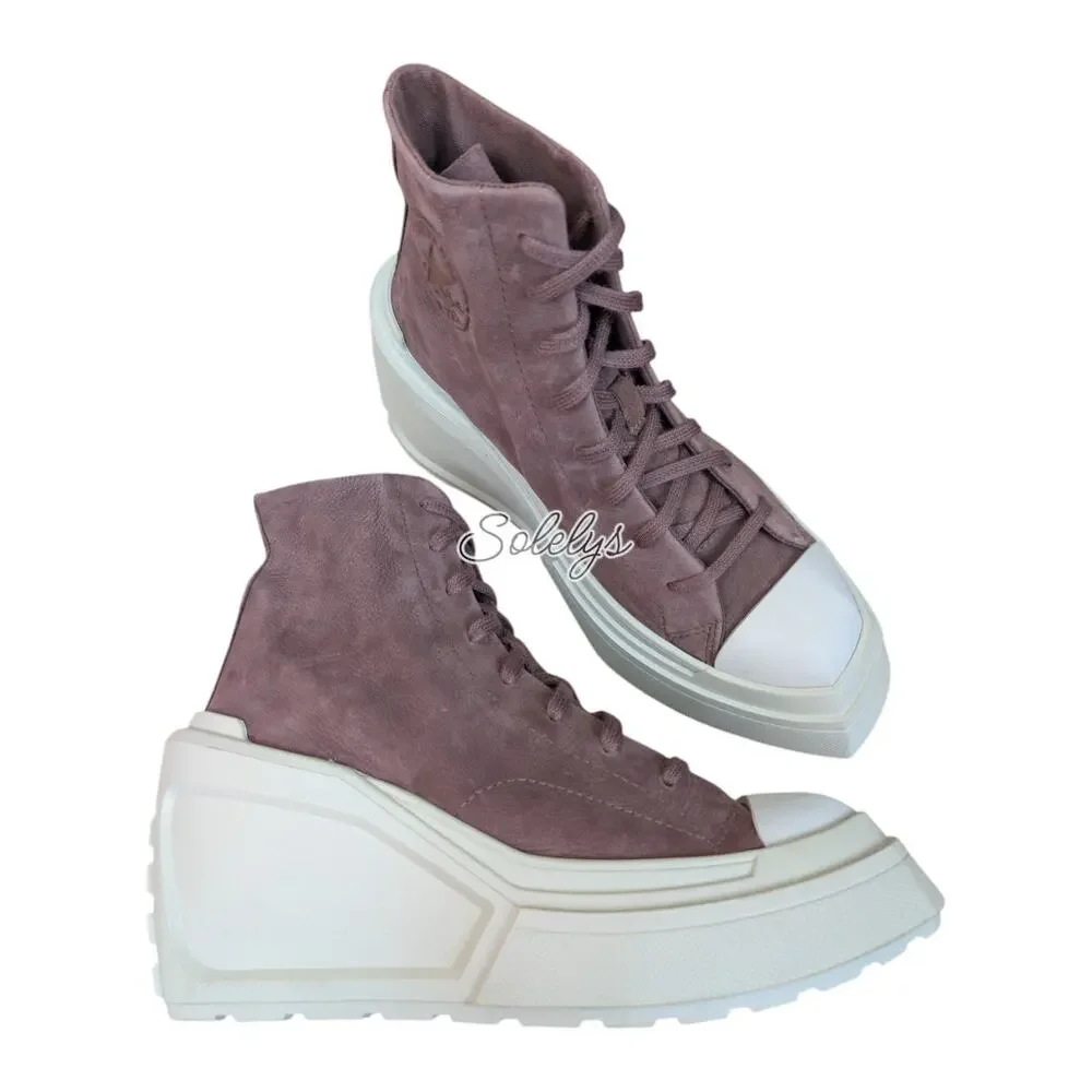 Converse Chuck 70 De Luxe Wedge Platform Suede Nubuck Bear Nap Miso Brown 7.5